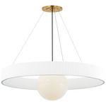 Arena Chandelier - Hand-Rubbed Antique Brass / Matte White / White