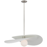 Mahalo Tiered Pendant - Polished Nickel / Matte White / White Glass