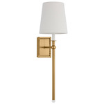Baxley Tall Wall Sconce - Burnished Brass / White Linen
