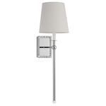 Baxley Tall Wall Sconce - Polished Nickel / White Linen