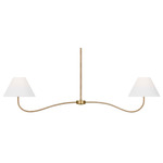 Laguna Linear Chandelier - Burnished Brass / White Linen