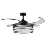 Fanaway Luna Ceiling Fan with Color Select Light - Black / Smoke