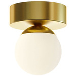 Pearl Ceiling Light - Satin Brass / White