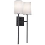 Rose Double Wall Sconce - Black / White