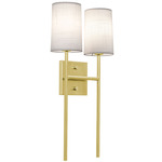 Rose Double Wall Sconce - Satin Brass / White