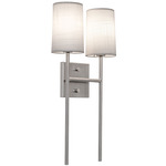 Rose Double Wall Sconce - Satin Nickel / White