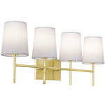 Rose Bathroom Vanity Light - Satin Brass / White