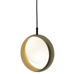 Ring Pendant - Brass / White