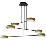 Ring Chandelier - Brass / White