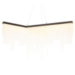 Cascata Chandelier - Bronze / Wavy Kiln Glass