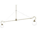 Floren Linear Pendant - Antique Brass / Clear