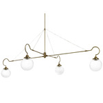 Floren Chandelier - Antique Brass / Clear