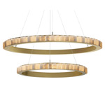 Avalon Halo Chandelier - Satin Brass / Alabaster
