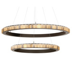 Avalon Halo Chandelier - Bronze / Alabaster