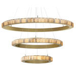 Avalon Triple Chandelier - Satin Brass / Alabaster