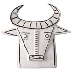 Frank The Bull Sculpture - White Wash