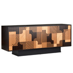 Memphis Credenza - Polished Brass / Natural