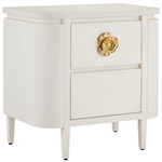 Briallen Nightstand - White / Brass