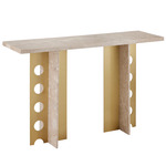 Selene Console Table - Polished Brass / Natural