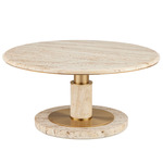 Miles Cocktail Table - Brass/ Natural / Natural