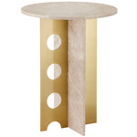 Selene Accent Table - Polished Brass / Natural
