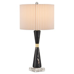 Edelmar Table Lamp - Black Marble / Off-White Linen