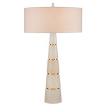 Eleanora Table Lamp - Brass / Natural / Off White