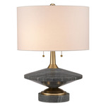 Jebel Table Lamp - Brushed Brass / Black / Beige Linen
