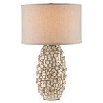 Sugar Cube Table Lamp - Ivory / Natural Linen