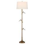 Piaf Floor Lamp - Antique Brass / Off White