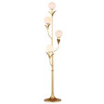 Rossville Floor Lamp - Contemporary Gold Leaf / Frosted