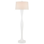 Monica Floor Lamp - White / White Linen
