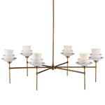 Etiquette Chandelier - Antique Brass / White