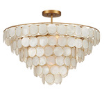 Bon Vivant Convertible Chandelier - Contemporary Gold Leaf / Capiz