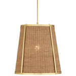 Deauville Pendant - Polished Brass / Natural