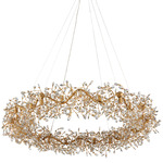 Crystal Bud Grande Ring Chandelier - Brass / Crystal