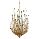 Delphos Chandelier - Contemporary Gold Leaf / Turquoise