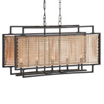 Boswell Linear Chandelier - Black / Natural