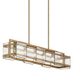 Countervail Linear Chandelier - Antique Brass / Clear