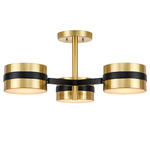 Heybrook Ceiling Light - Polished Brass / Black / White