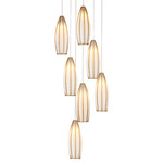 Parish Multi Light Pendant - Antique Brass / White