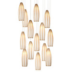 Parish Multi Light Pendant - Antique Brass / White