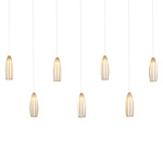 Parish Multi Light Linear Pendant - Antique Brass / White