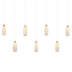 Parish Multi Light Linear Pendant - Antique Brass/ White