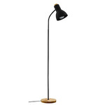 Verdal Floor Lamp - Black / Natural Wood / Black