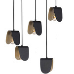 Serenara Round Multi-Light Pendant - Black / Gold