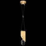 Aria Slab Pendant - Brushed Gold / Crystal