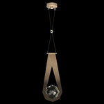 Aria Round Pendant - Soft Ombre Bronze / Crystal