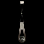 Aria Round Pendant - Soft Ombre Silver / Crystal