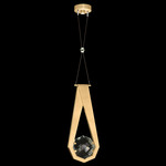 Aria Round Pendant - Brushed Gold / Crystal
